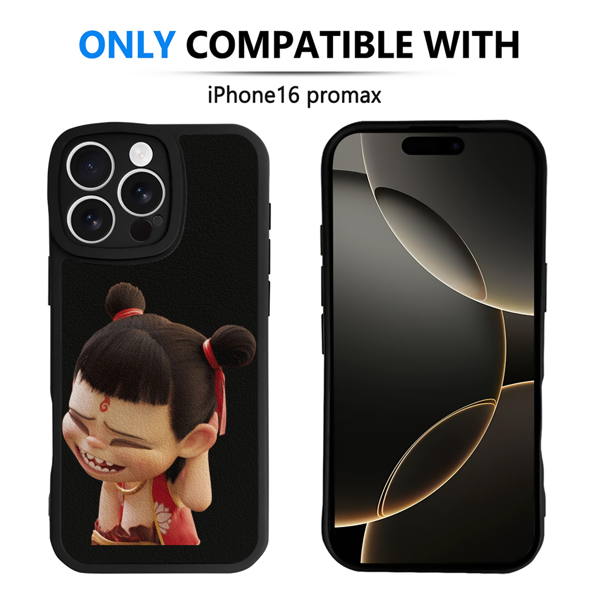 （画像用） Ne Zha 2 ナタ 魔童の大暴れ 【iPhone 16シリーズ対応】シリコンスマホケース（レザー調） 材質：シリコン
